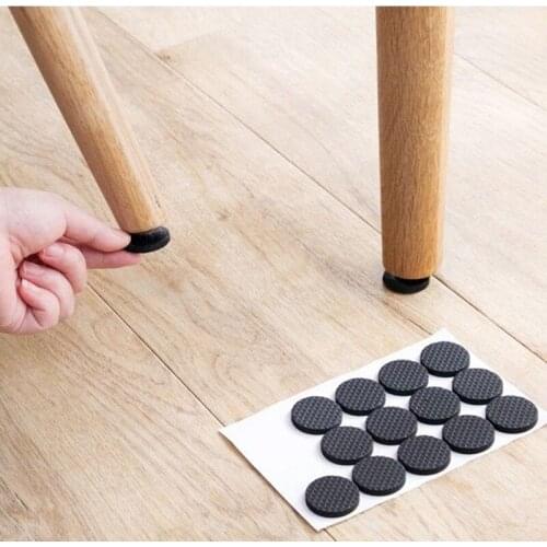Black Self Adhesive furniture leg pad Anti slip Stools Table chair Foot Cap Cover Anti Scratch EVA Rug Chair Mat Floor Protector