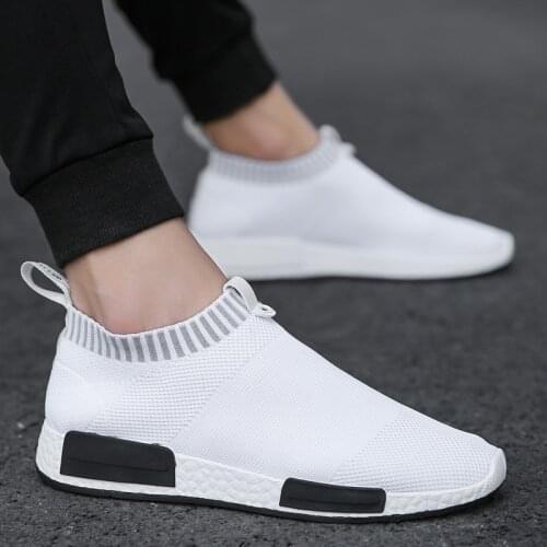 Breathable Male Sneakers Big Size Casual Fashion Outdoor Running Mens Sports Shoes Light Socks Large Size Mens Jogging Sneakers