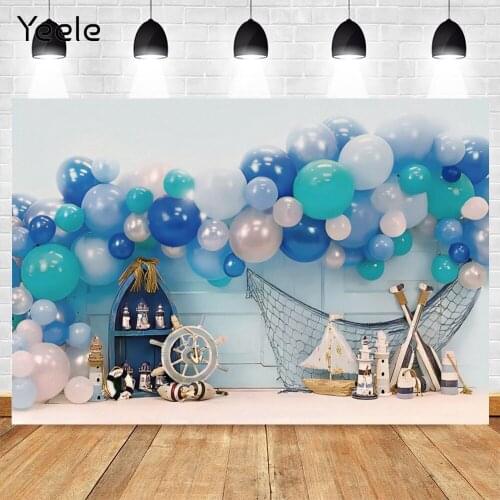 Yeele Summer Sea Theme Balloon Rudder Birthday Party Photography Backdrops Vinyl Photographic Background For Photo Studio Props
