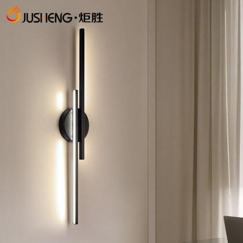 JUSHENG Black&White 16W 75CM Long LED Bedroom Wall Lamp Living Room Bathroom Vanity Lights