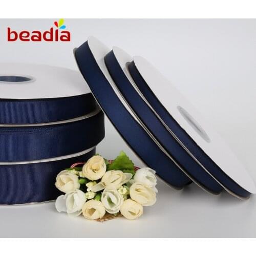 High Quality 5 Yards 7-38mm Navy Blue Grosgrain Ribbon For Wedding Party Handmade Decoration DIY Webbing Gift Packing