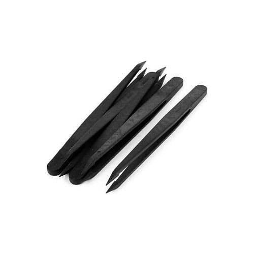 5Pcs Black Plastic ESD Cleaning Tool Kit Precision Anti Static Tweezer