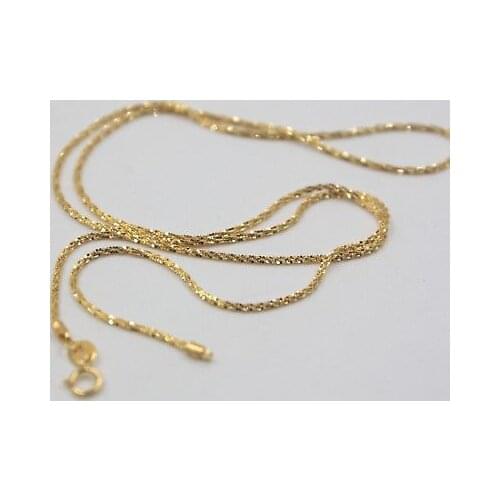 New Real Au750 18K Yellow Gold Chain Women Full Star Link Necklace 2-2.5g