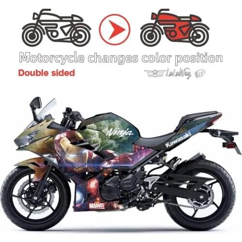 Motorcycle Wrap Film,Full Body Stickers Tank Pad Racing Decals Accessories For Kawasaki Ninja400,Install No-Mess Decal