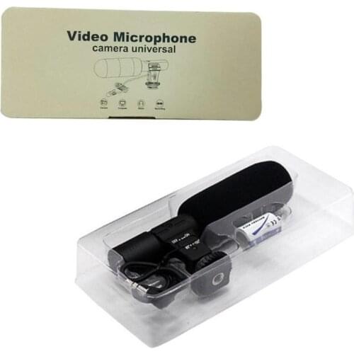 Professional Condenser Microphone 3.5mm Recording Microphone Interview Mic for DSLR Camera Video DV Camcorder