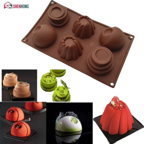 SHENHONG Three in One 3D Mould Non-stick Silicone Cake Mold Art Mousse Moule Silikonowe Chocolates Muffin Brownie Baking Pastry