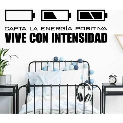 Modern Battery Capture Positive Wall Sticker Game Zone Live With Intensity Inspirational Quote Wall Decal Kids Room Vinyl Home D