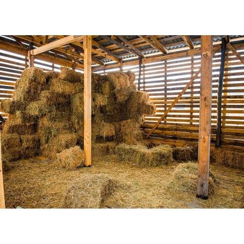 Wooden Plank Warehouse Haystack Photo Backgrounds Vinyl Backdrop for Children Baby Portrait Farm Photoshoot Photography Props