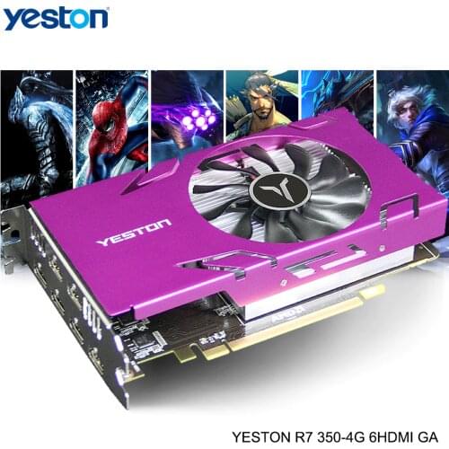 Yeston Radeon R7 350 GPU 4GB GDDR5 128bit Gaming Desktop computer PC Video Graphics Cards HDMI-compatible X6 use simultaneously