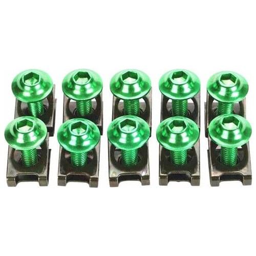 Green 6mm Fairing Body Work Bolt Kit Screw Spire Speed Fastener Clip Nut Sport