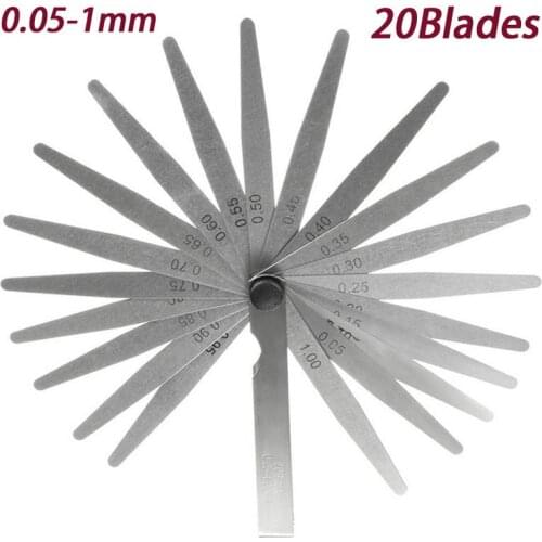 1 Set 20 Blades 0.02-1.00MM Metric Feeler Gauge For Clearance Measurements