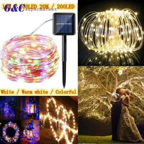 10/20m LED Outdoor Solar Lamp LEDs String Lights Fairy Holiday Christmas Party Garland Solar Garden Waterproof diy electronics