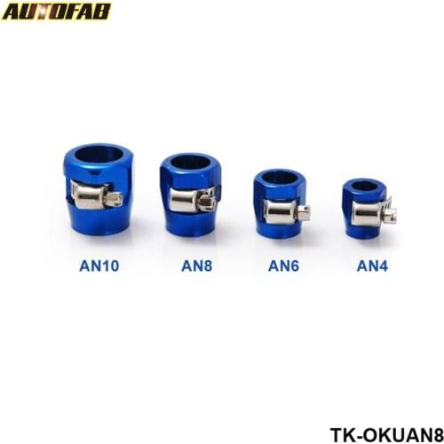 10PCS/LOT AN8 18mm Push On Hose End Cover Clamp Adapter Blue Aluminum Anodize Fitting AF-OKUAN8