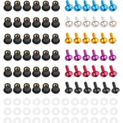 6Pcs/Set Motorcycle Windscreen Spike Bolts Nuts Set For Honda CBR600RR CBR900RR CBR1000RR VFR750 VFR800 CBR 600RR 900RR 1000RR