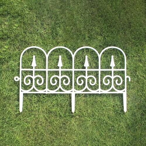 Dog Barrier Metal Fence Panel Tall Edge PVC Black Patio Bed Yard 5Pcs Durable White Fencing Stakes Wire Border Strong Garden