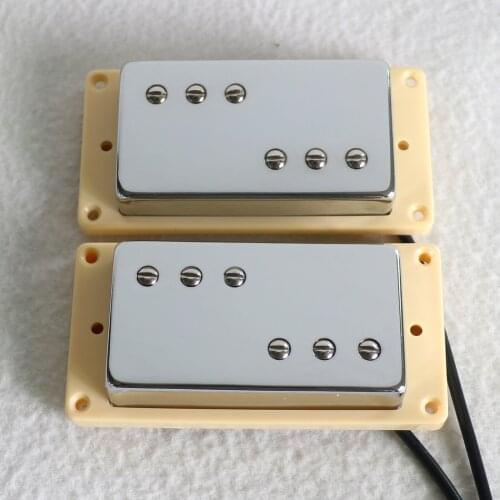 Free Shipping N&B/ SET Alnico 5 magent lp pickup with rings Chrome brass covered humbucker guitar pickup