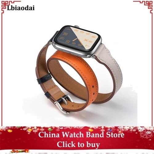 Bracelet Band For Apple Watch Leather Strap 38mm 44mm NEW Double Tour loop Wrist Watchband belt iwatch series 6 5 4 3 40mm 42mm