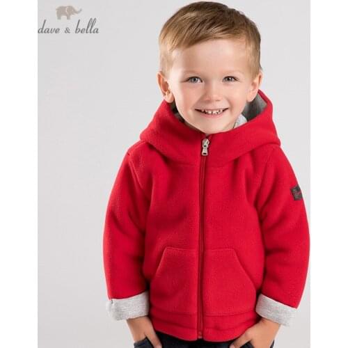 DB11857 dave bella winter baby girls boys cute hooded pocket dinosaur coat children tops fashion infant toddler unisex outerwear