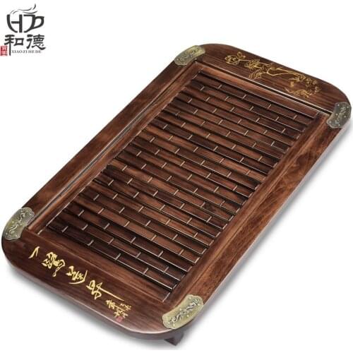 63.5*35.5*6cm Solid wood Ke wood tea tray small tea tray water storage drainage tea table tea gift