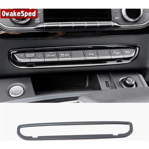 For Audi Q5 FY 2018 2019 Stainless Steel Interior Accessories Center Console Button Frame Decoration Decals Car Styling