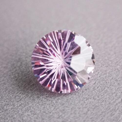 Fireworks cut faceted created light pink gemstone round beads for jewelry making DIY gem stone loose gemstones AAA top quality