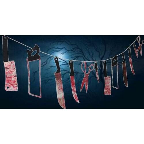 Fake Blooded Knife Weapon Decoration Horror Kitchen Tools Halloween Fancy Dress Prop 5z