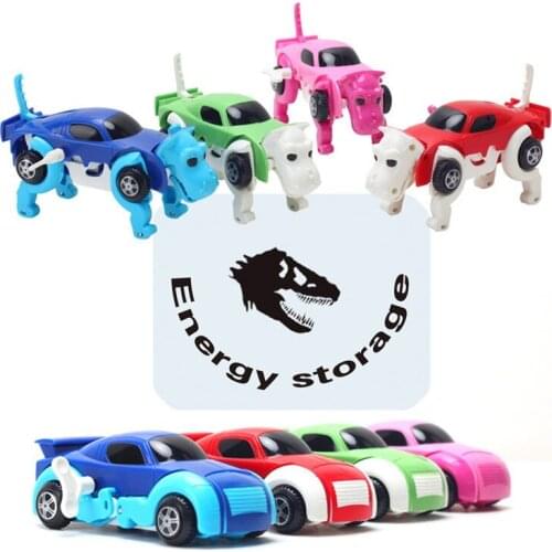 Cool Wind up toy Automatic transform Dog Car variety cute funny girl children kid 4 colors Vehicle Clockwork model toy for gift