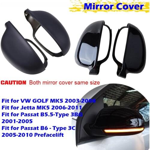 Wing Side Mirror Cover Rearview Mirror Cap Housing Fit For VW Golf MK5 GTI, Jetta 5,Passat B6 B5.5 Car Accessories