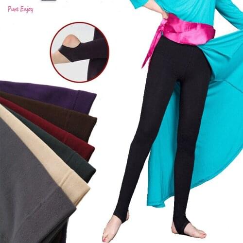 Belly dance leggings autumn and winter new thin and velvet foot pantswomen dance leggings dance practice long pants