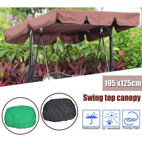 Summer Waterproof Top Cover Canopy Replacement Shade for Garden Courtyard Outdoor Swing Chair Hammock Canopy Swing Chair Awning
