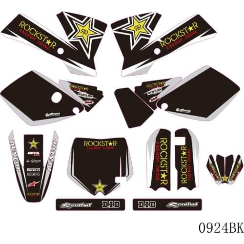 Full Graphics Decals Stickers Motorcycle Background Custom Number Name 3M For KTM SX 65 SX65 2002 2003 2004 2005 2006 2007 2008