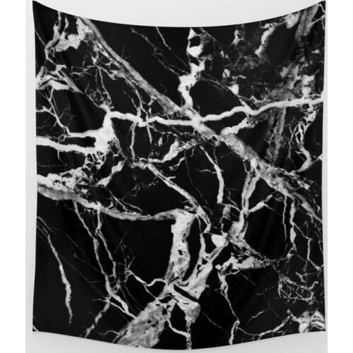 Real Black Marble Texture Wall Tapestry Cover Beach Towel Throw Blanket Picnic Yoga Mat Home Decoration