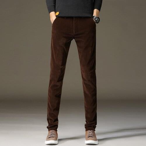 2018 New Winter Casual Pants Men Fashion Trousers Slim Fit Warm Brand Clothing