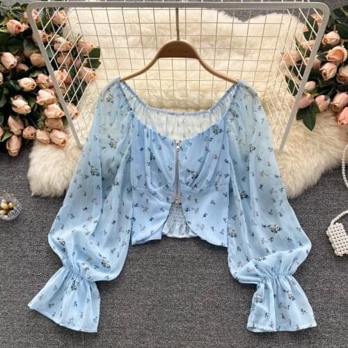2021 New Autumn New Korean Chic Sweet Women Shirt Fashion Casual Blouses Femme zipper Crop Top Long Sleeve Women Blusas Mujer
