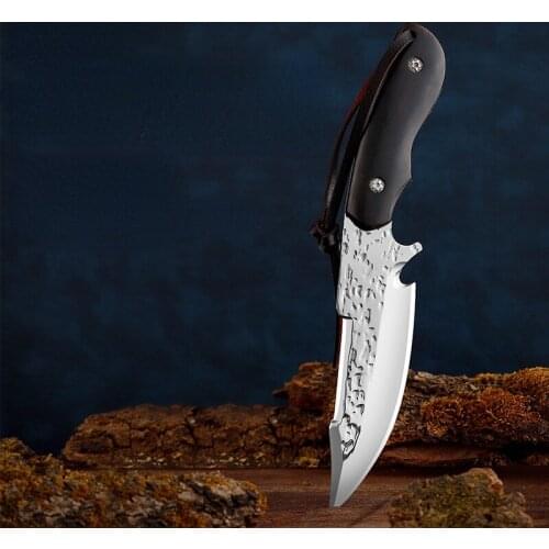 Outdoor Knife Small Straight Knife Forged Hunting Knife Sabre Pocket Knife Self-defense Camping Survival Knife Collection Knife