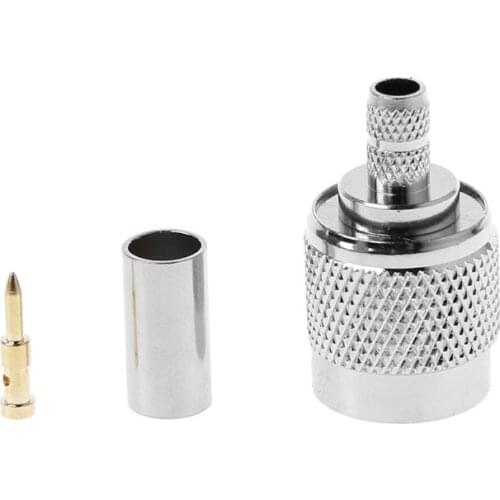 P15D TNC Male Plug RF Coax Connector Crimp Nickelplated For Cable RG58 RG142 RG400 LMR195