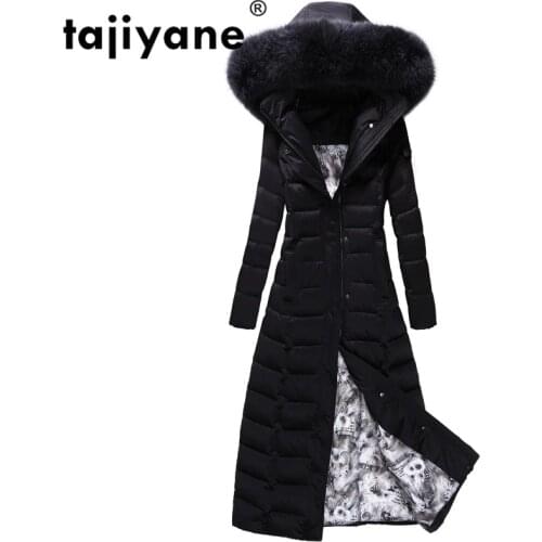 Real Fur Coat Women Clothes 2020 Fox Fur Collar Hooded Coats Winter Long Plus Size Down Jacket Korean Parka Chaqueta Mujer ZL726