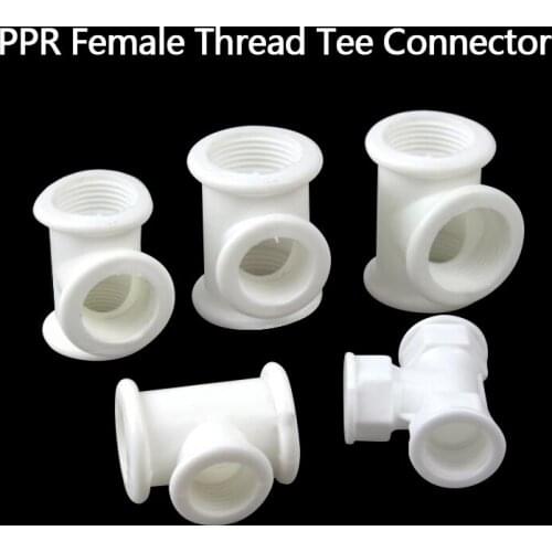Female Thread PPR Plastic Tee Connector Garden Irrigation Reducing Tube Joints Kitchen Water Tap Pipe Fittings 1 Pcs