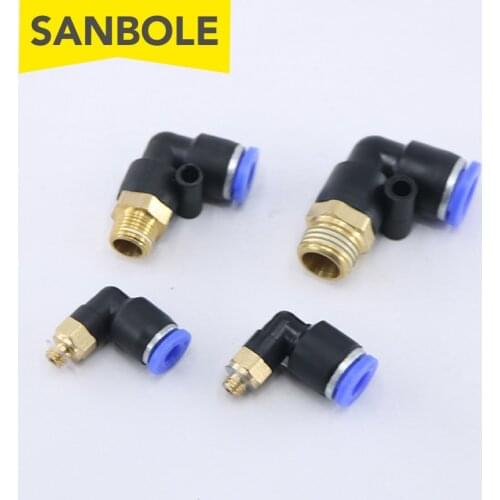 Pneumatic Connector Parts 90 Degree PL Trachea Elbow PL14-04 PL16-04 Air Fittings Hose Connectors Square Thread