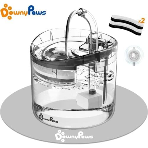 Transparent Pet Cat Water Fountain With Filter 2L Automatic Dog Water Dispenser Faucet Drinkers For Cats Drinking Bowl Feeder