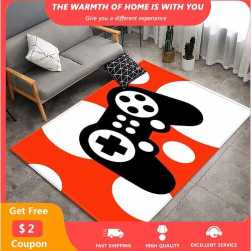 Plus Size 160x230cm Carpets for Living Room Cartoon Gamepad Print Playing Kid Large Area Rug Non-slip Carpet Drop Shipping tapis