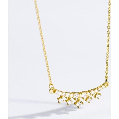 Romantic 925 Sterling Silver Chain Necklace Exquisite Micro Zircon Geometric Stars Clavicle Necklace for Women Fashion Jewelry