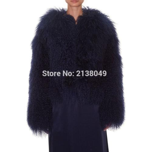 SF0028 Dyed Color Top Quality Mongolian Lamb Fur Coat Sheep Fur Jackets