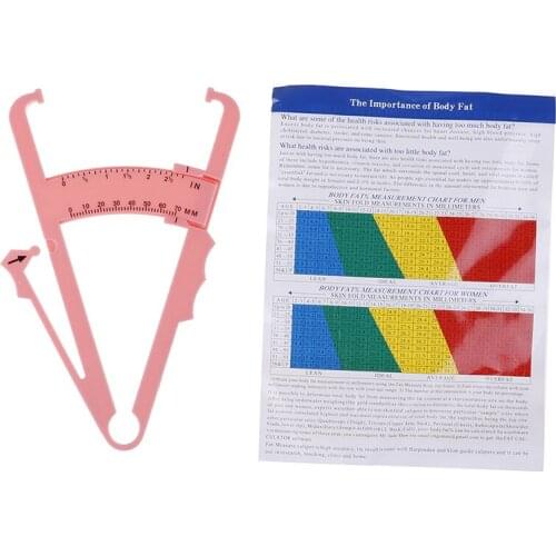 1PC Body Fat Caliper Body Fat Tester Skinfold Measurement Tape with Measurement Chart Outdoor Fitness Equipment