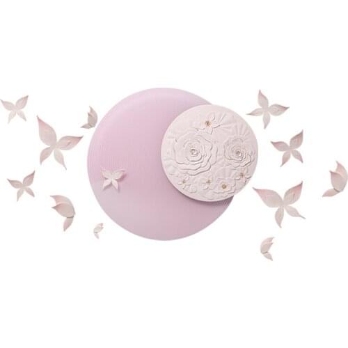 Modern Pink Butterfly Round Plate Wall Painting Lobby Hall Store Wall Mural Decoration Home Livingroom Wall Sticker Accessories