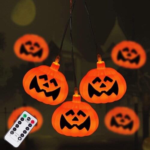 Halloween Decoration Spider Ghost Bat Jack O Lanterns DIY Decor for Halloween Party Battery Operated 3/6M Strings With Remote