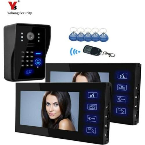 Yobang Security freeship 7 inch Video Door Phone Audio Visual Intercom Entry Access System For House Villa Video intercom door