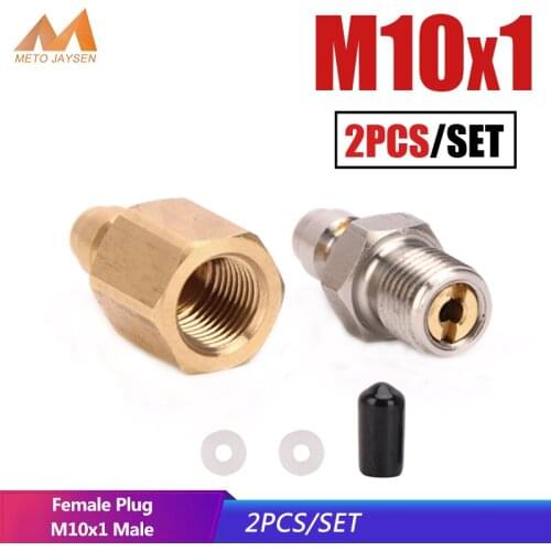 PCP Paintball 8mm Fill Nipple M10x1 Quick Female Plug Coupler Fittings Air Socket Male Plug 2pcs/set