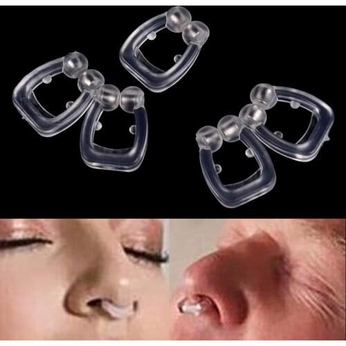 2pcs/5pcs Health Silicone Magnetic Anti Snore Nose Clip Unisex Stop Snoring Anti Snoring Sleep Silicone Magnetic Nose Clip tools
