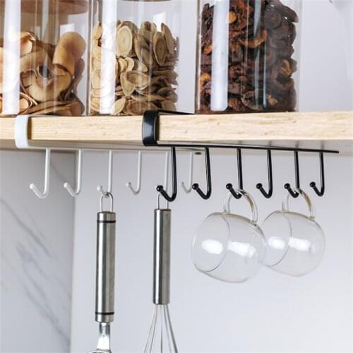 Iron Kitchen Bathroom Organizer Storage Shelf Multi-functional Cupboard Hanging Hook Shelves For Towel Chest Cup Drainer Holder